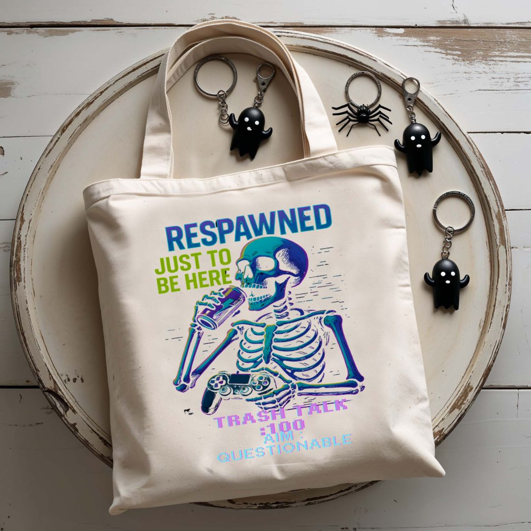Respawned Tote Bag with bold typography design