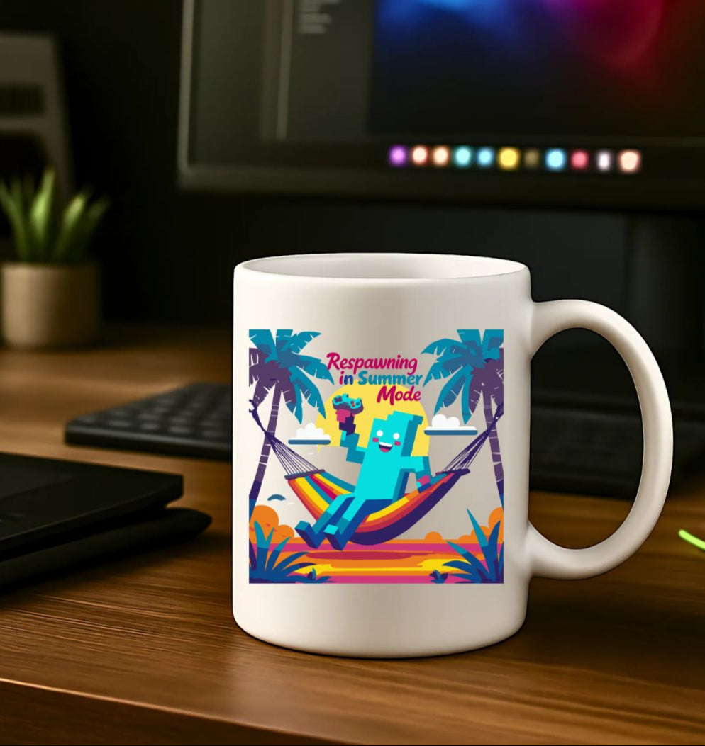 Halloween gamer meme mug with respawn design