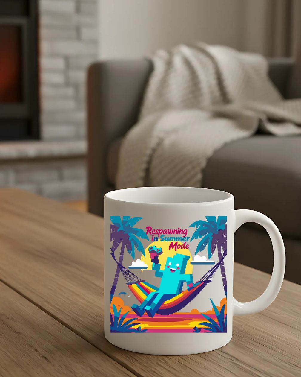 Ceramic Halloween coffee mug for gamers funny design