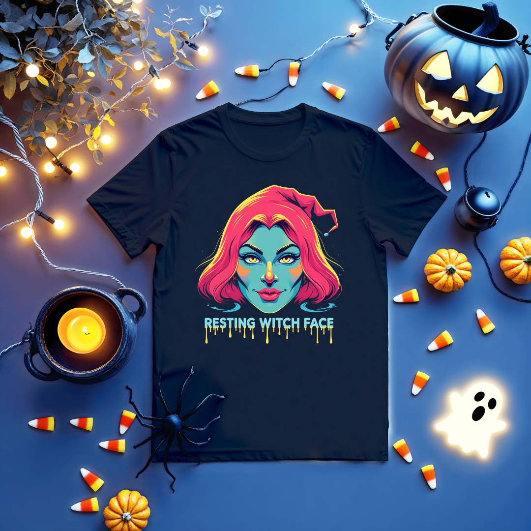 Funny Halloween t-shirt with bold witch typography design”

Summon the power of sarcas