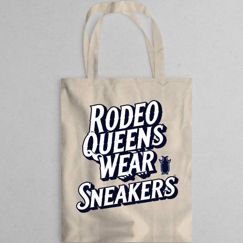 Rodeo Queen Wear Sneaker Canvas Tote Bag – Memez Store Funny Western Tote