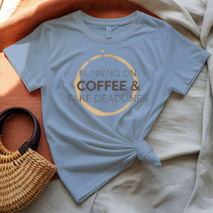 Running on Coffee Bold Humor T-Shirt for Caffeine Lovers