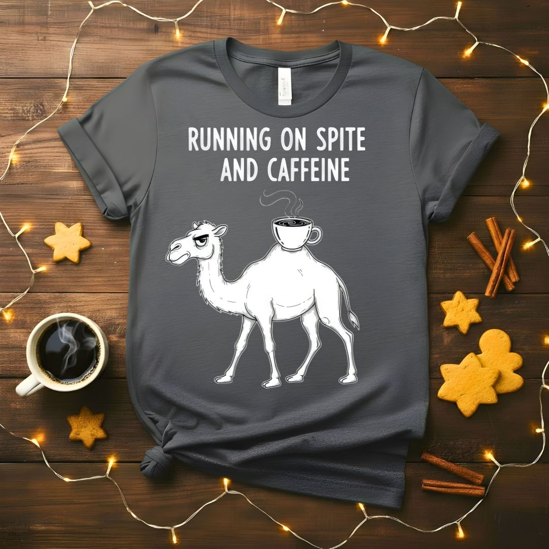 Running on Spite and Caffeine Funny Sarcastic T-Shirt