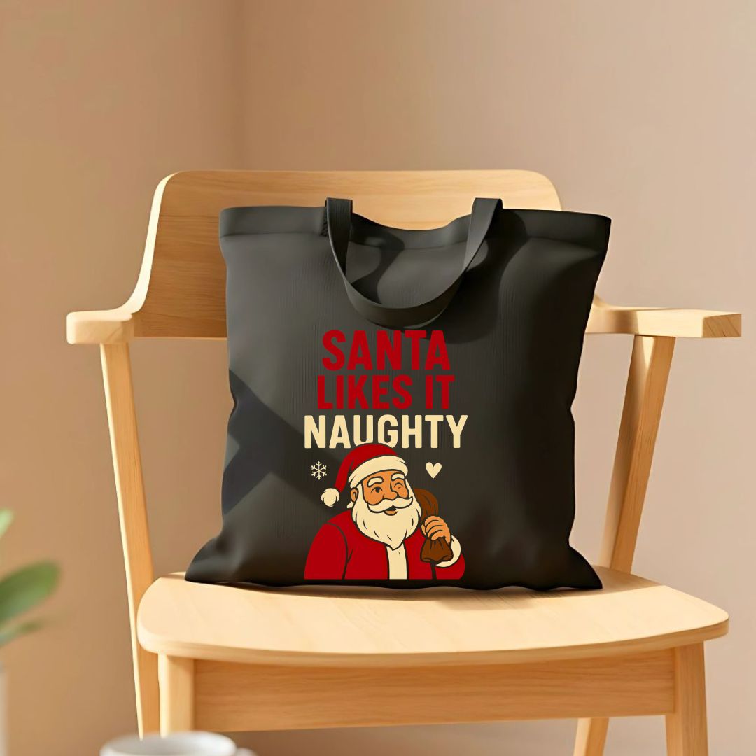 Santa Likes It Naughty Funny Flirty Tote Bag