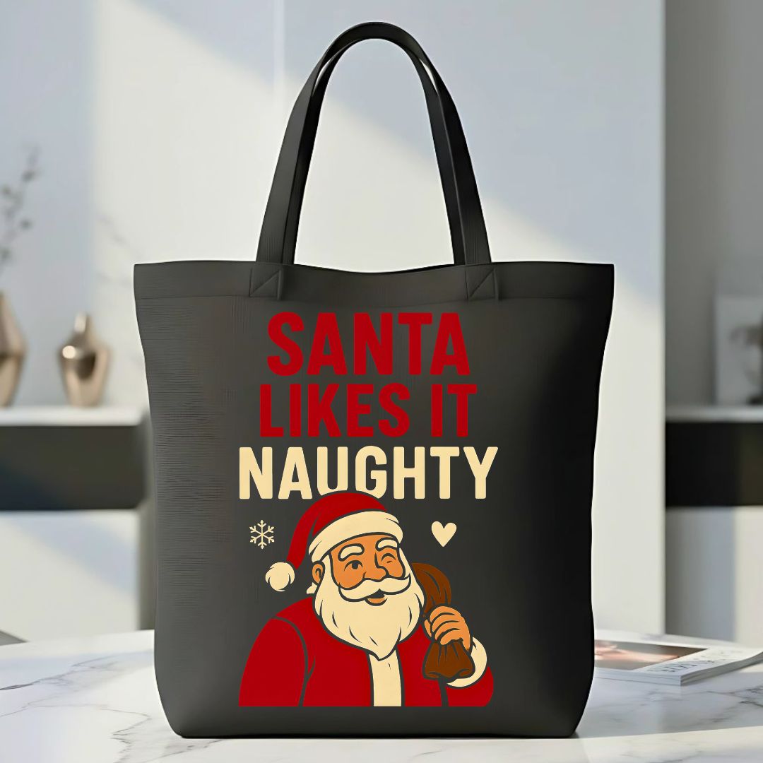 Santa Likes It Naughty Funny Flirty Tote Bag