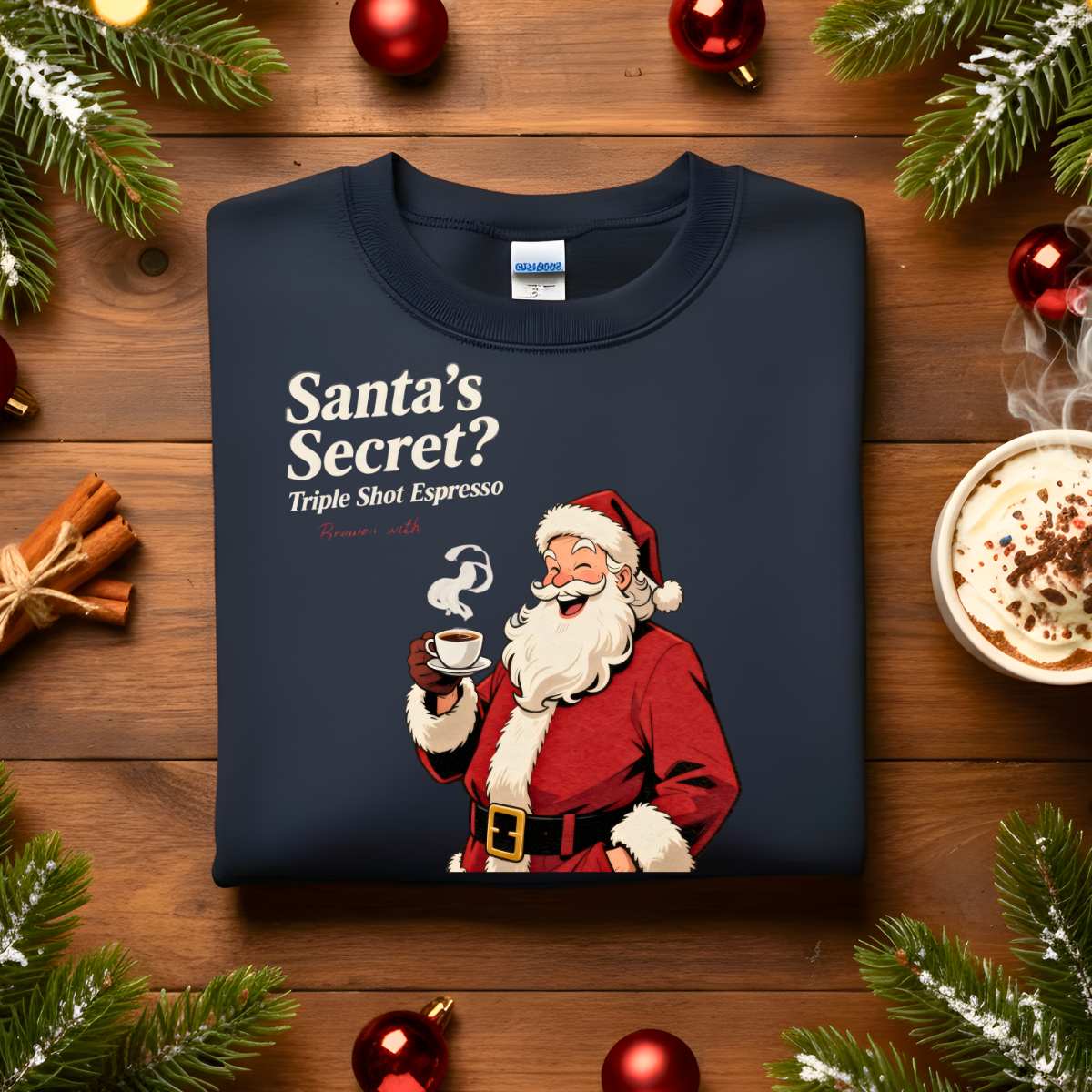 Santa Secret Sweatshirt | Funny Christmas Meme Sweatshirt for Holiday Lovers