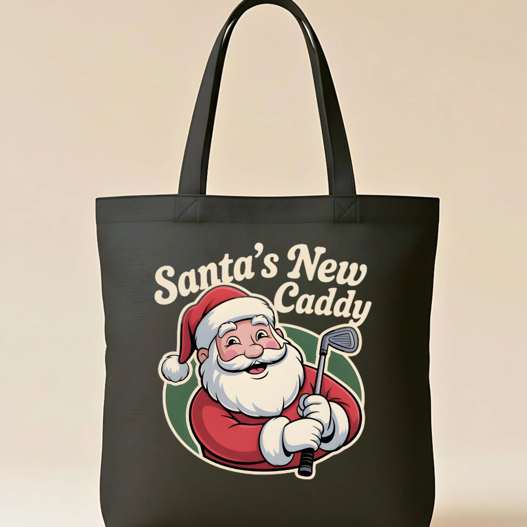 Santa's New Caddy Funny Golf Tote Bag
