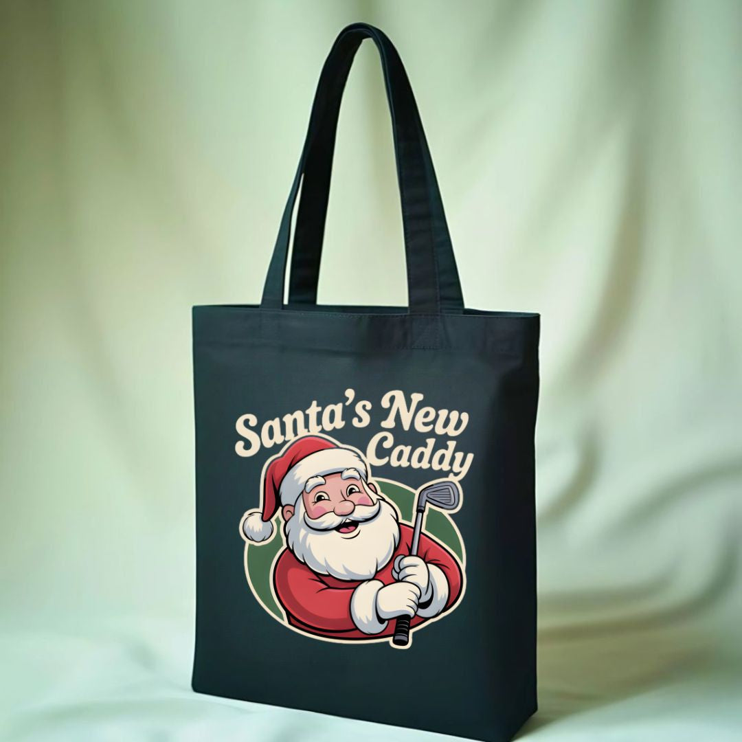 Santa's New Caddy Funny Golf Tote Bag