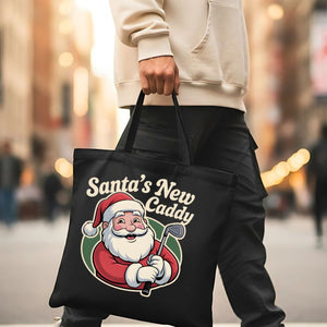 Santa's New Caddy Funny Golf Tote Bag