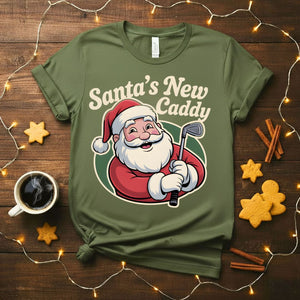 Santa's New Candy Golf Tee - Funny Golf Christmas Shirt