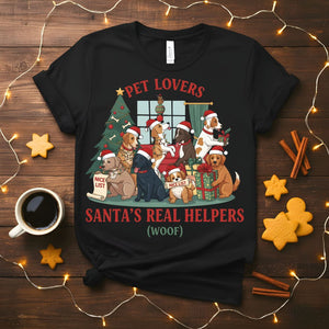 Santa's Real Helper funny pet lover Christmas t-shirt
