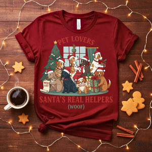 Santa's Real Helper funny pet lover Christmas t-shirt