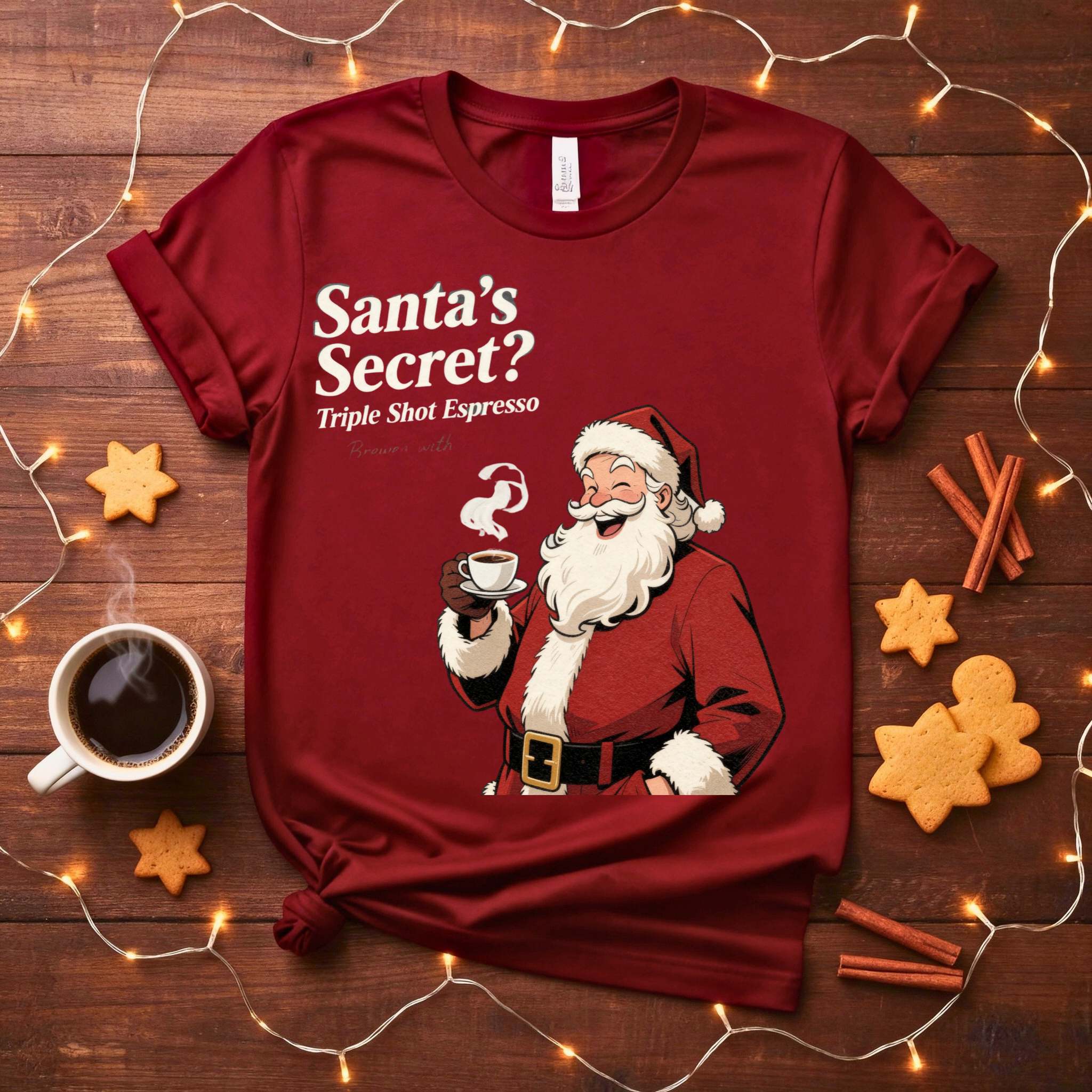 Santa’s Secret Meme Funny Tee – Funny Christmas meme shirt for humor lovers, Santa-themed sarcastic holiday tee.