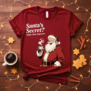 Santa’s Secret Meme Funny Tee – Funny Christmas meme shirt for humor lovers, Santa-themed sarcastic holiday tee.