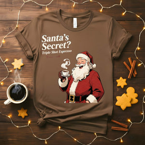 Santa’s Secret Meme Funny Tee – Funny Christmas meme shirt for humor lovers, Santa-themed sarcastic holiday tee.