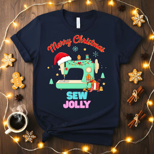 Sew Jolly Meme Funny T-Shirt with crafting pun design