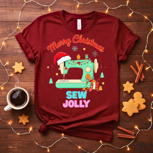 Sew Jolly Meme Funny T-Shirt with crafting pun design