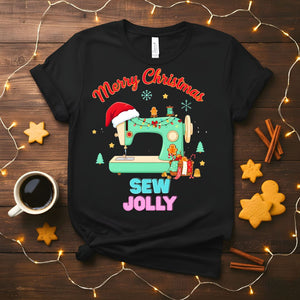 Sew Jolly Meme Funny T-Shirt with crafting pun design
