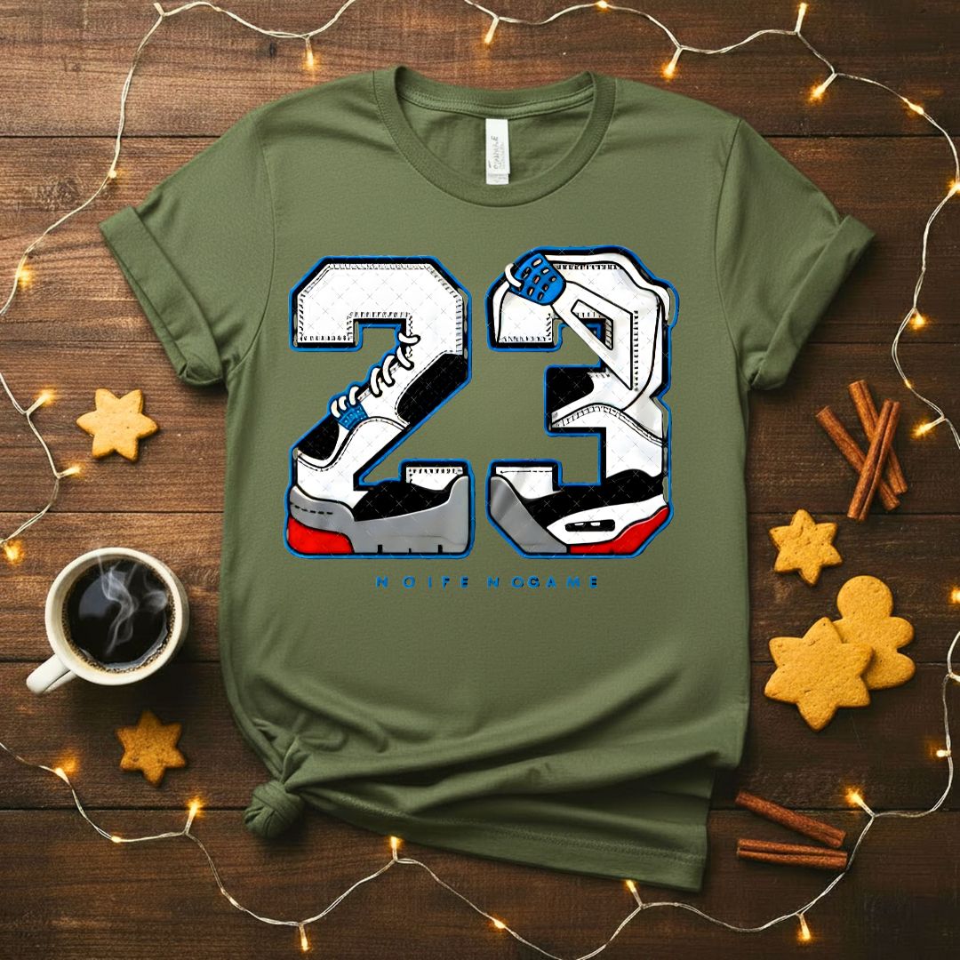 Shoes 23 Meme Funny T-Shirt with bold text design