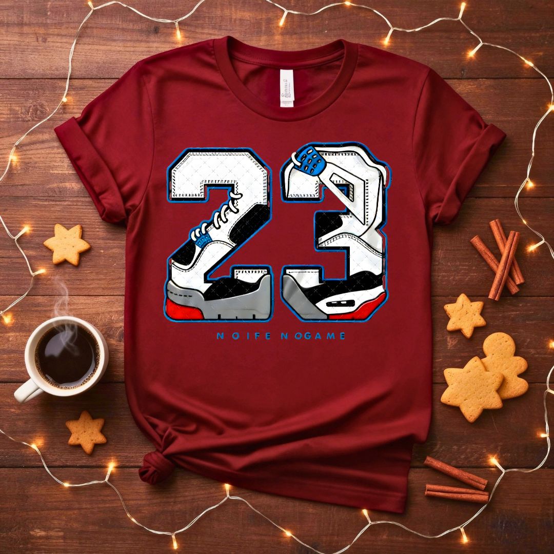 Shoes 23 Meme Funny T-Shirt with bold text design