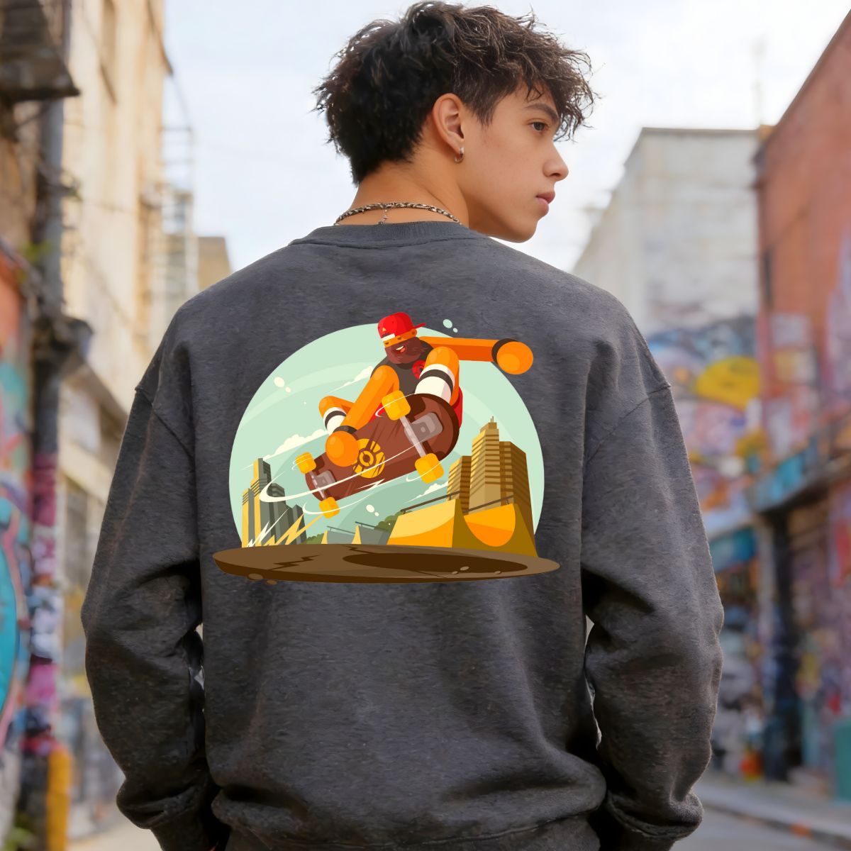 Skate lovers streetwear sweatshirt urban style