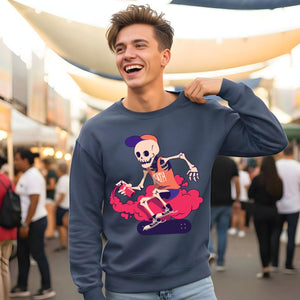 Graffiti bones graphic urban crewneck pullover