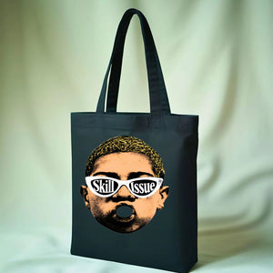 Skill Issue Tote Bag with bold gamer text design