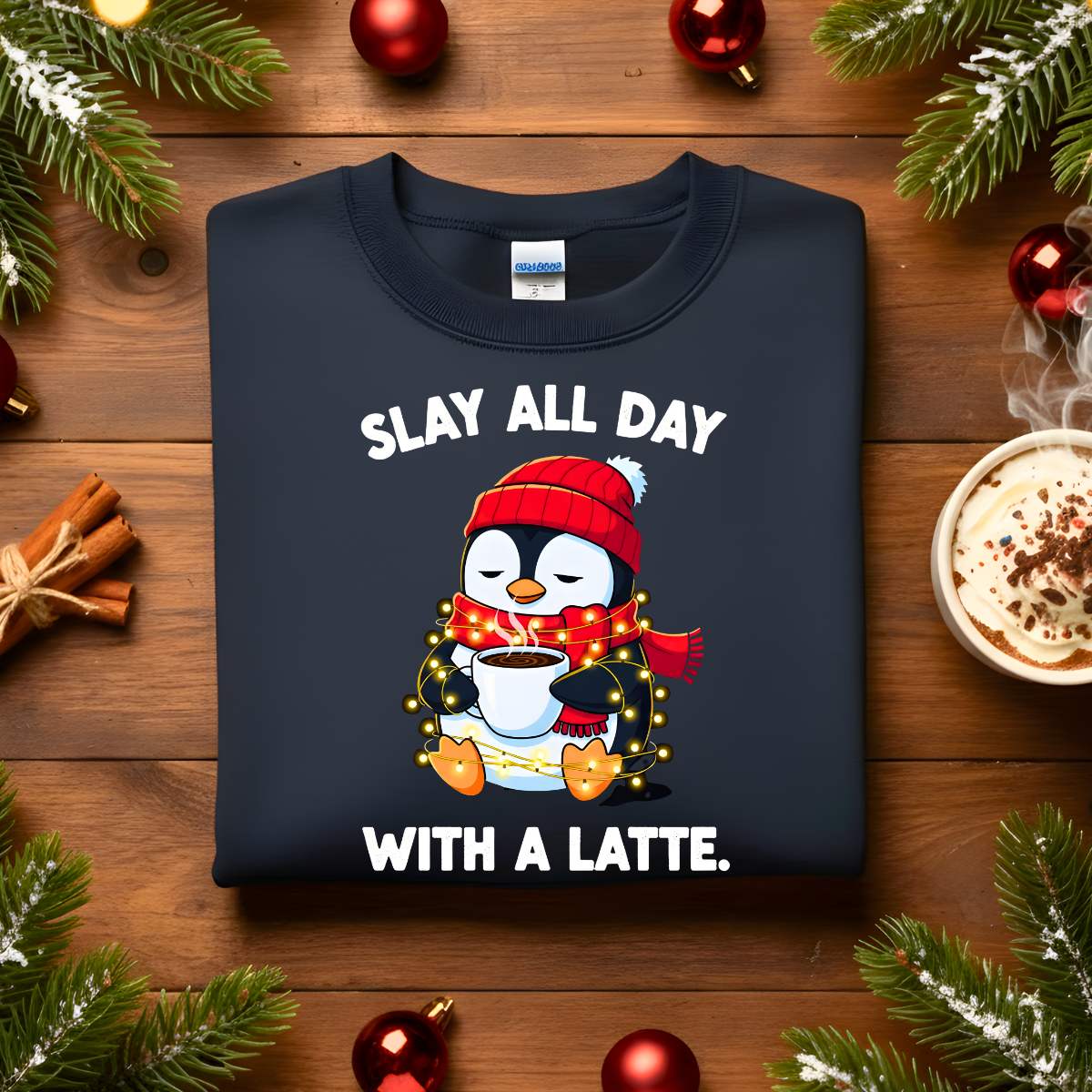 Slay All The Day With Latte Christmas Sweatshirt