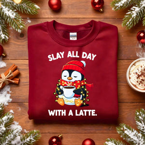 Slay All The Day With Latte Christmas Sweatshirt