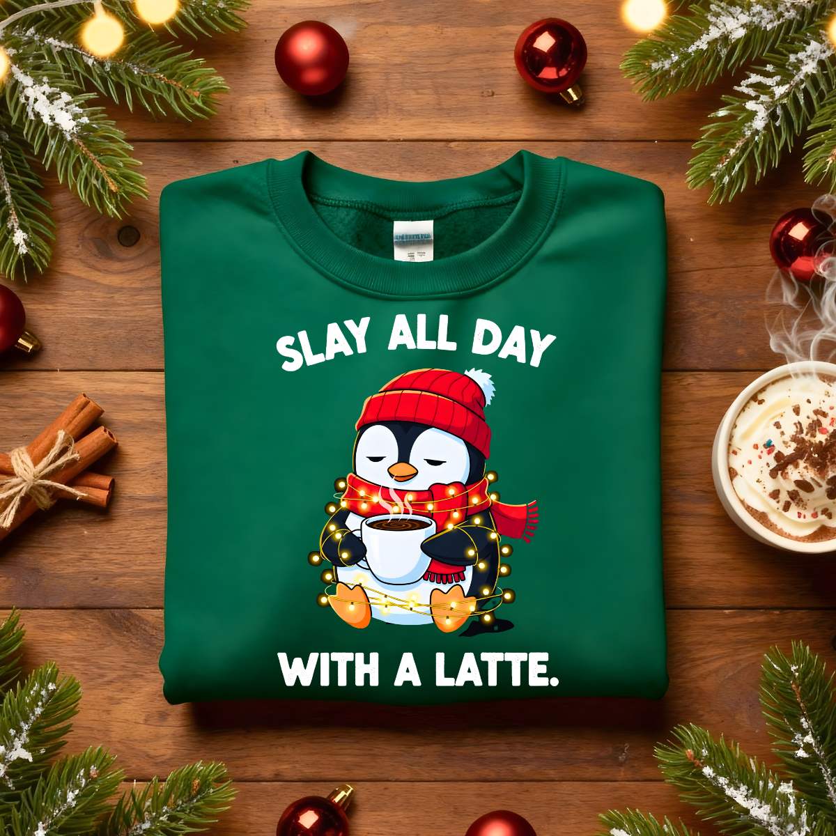 Slay All The Day With Latte Christmas Sweatshirt
