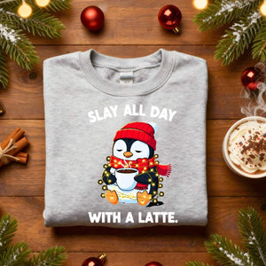 Slay All The Day With Latte Christmas Sweatshirt