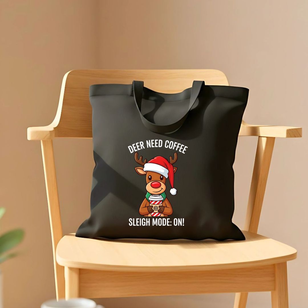 Sleight Mode On Tote Bag with magical holiday pun design