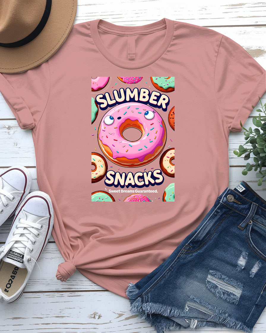 Slumber Snacks Donut Tee – Funny Foodie Shirt | Memez Store