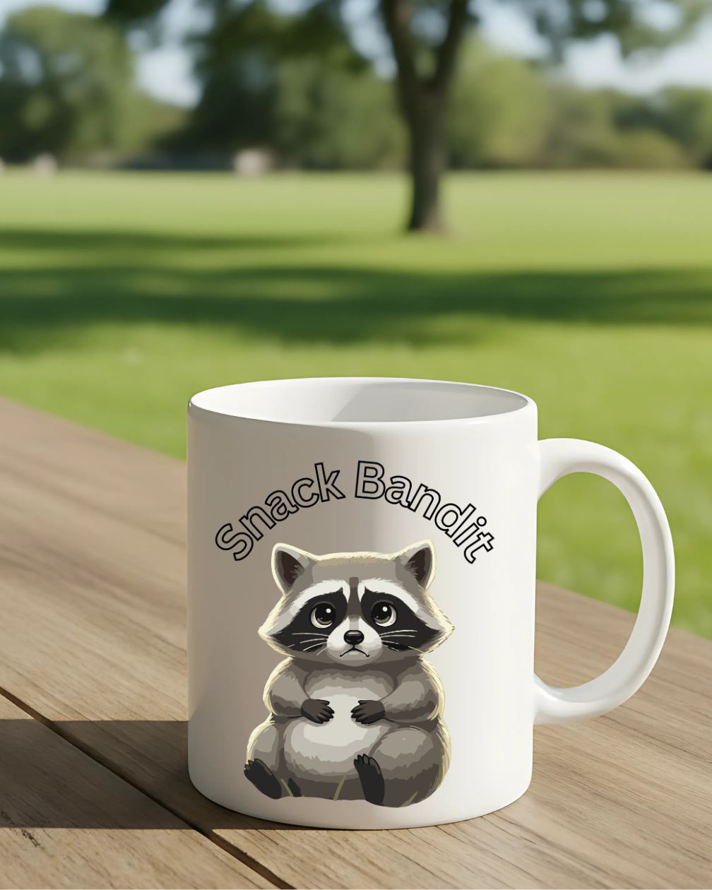 Snack Bandit Raccoon Mug funny ceramic coffee cup