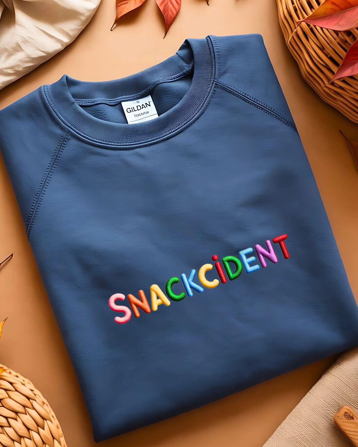 Funny foodie meme embroidered crewneck sweatshirt
