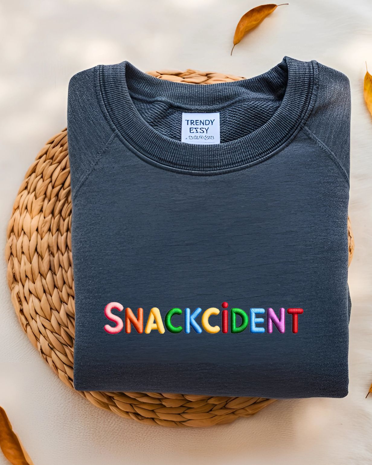 Funny foodie meme embroidered crewneck sweatshirt