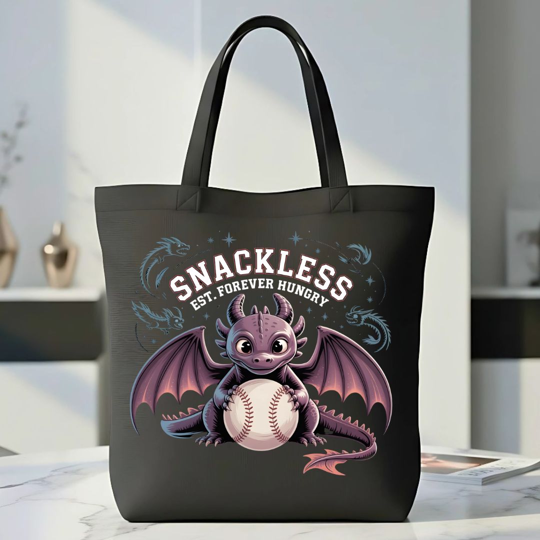  Snackless Tote Bag by Memez Store – funny cotton tote design