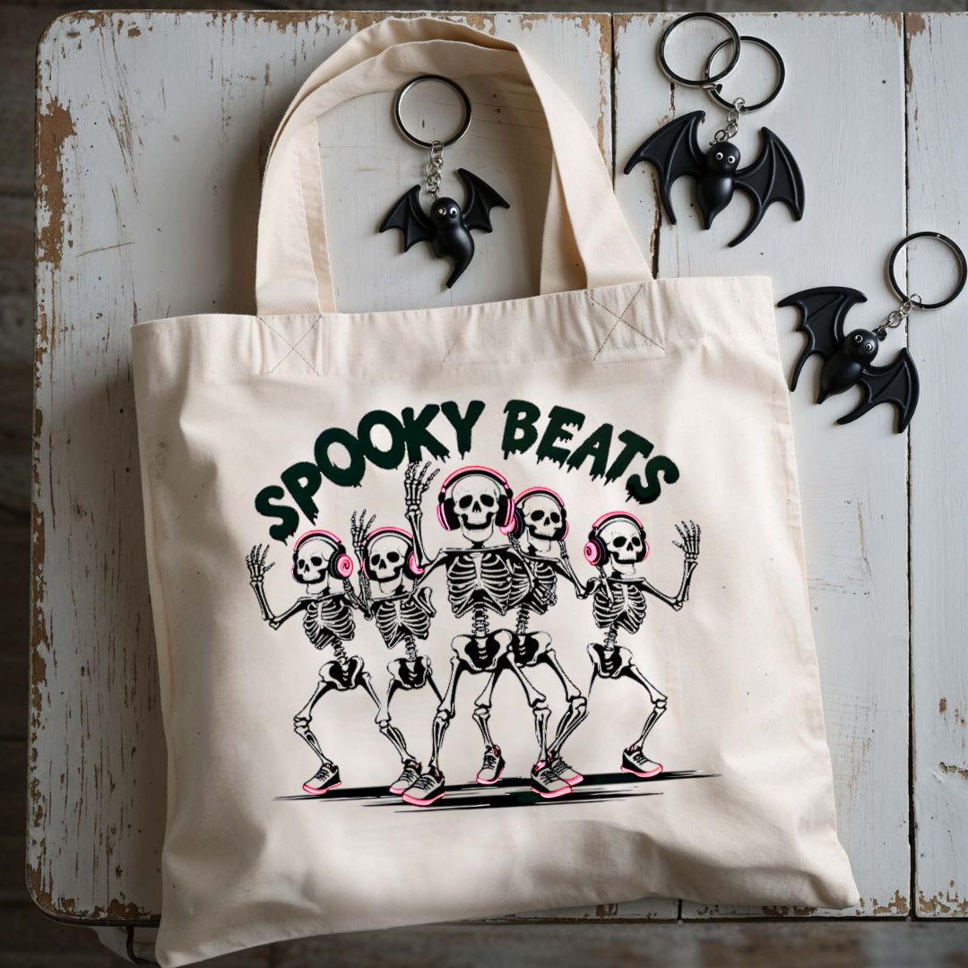 Spooky Bites Tote Bag with cute Halloween food design