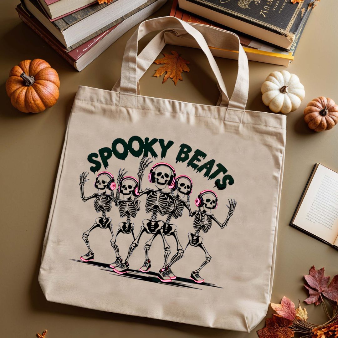 Spooky Bites Tote Bag with cute Halloween food design
