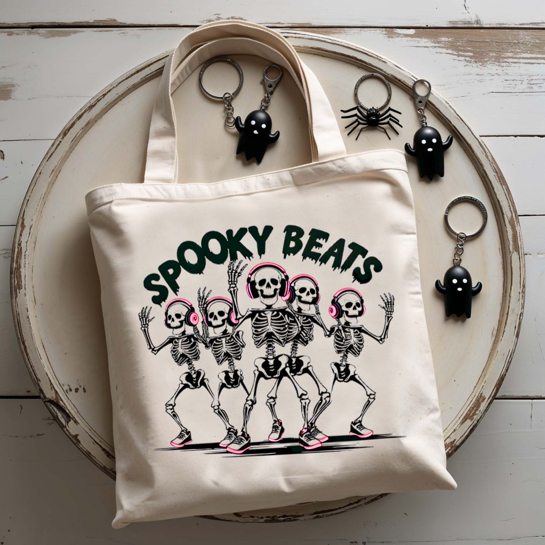 Spooky Bites Tote Bag with cute Halloween food design