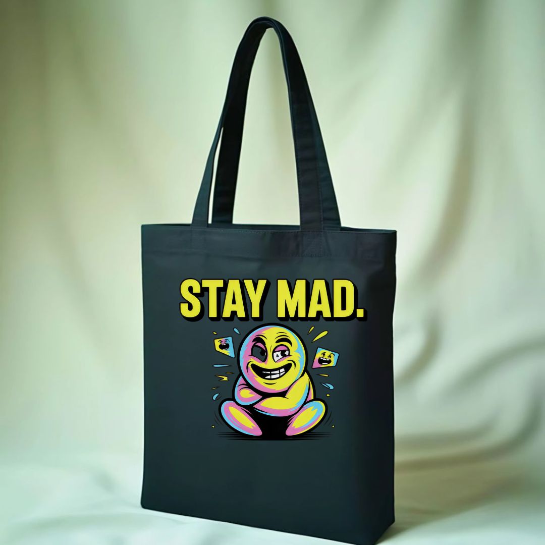 Stay Mad Crying Smile Meme Tote Bag
