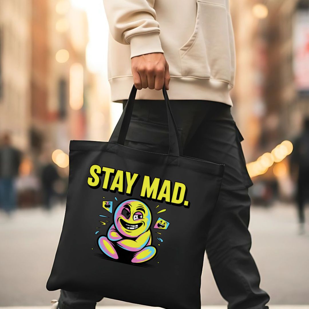 Stay Mad Crying Smile Meme Tote Bag