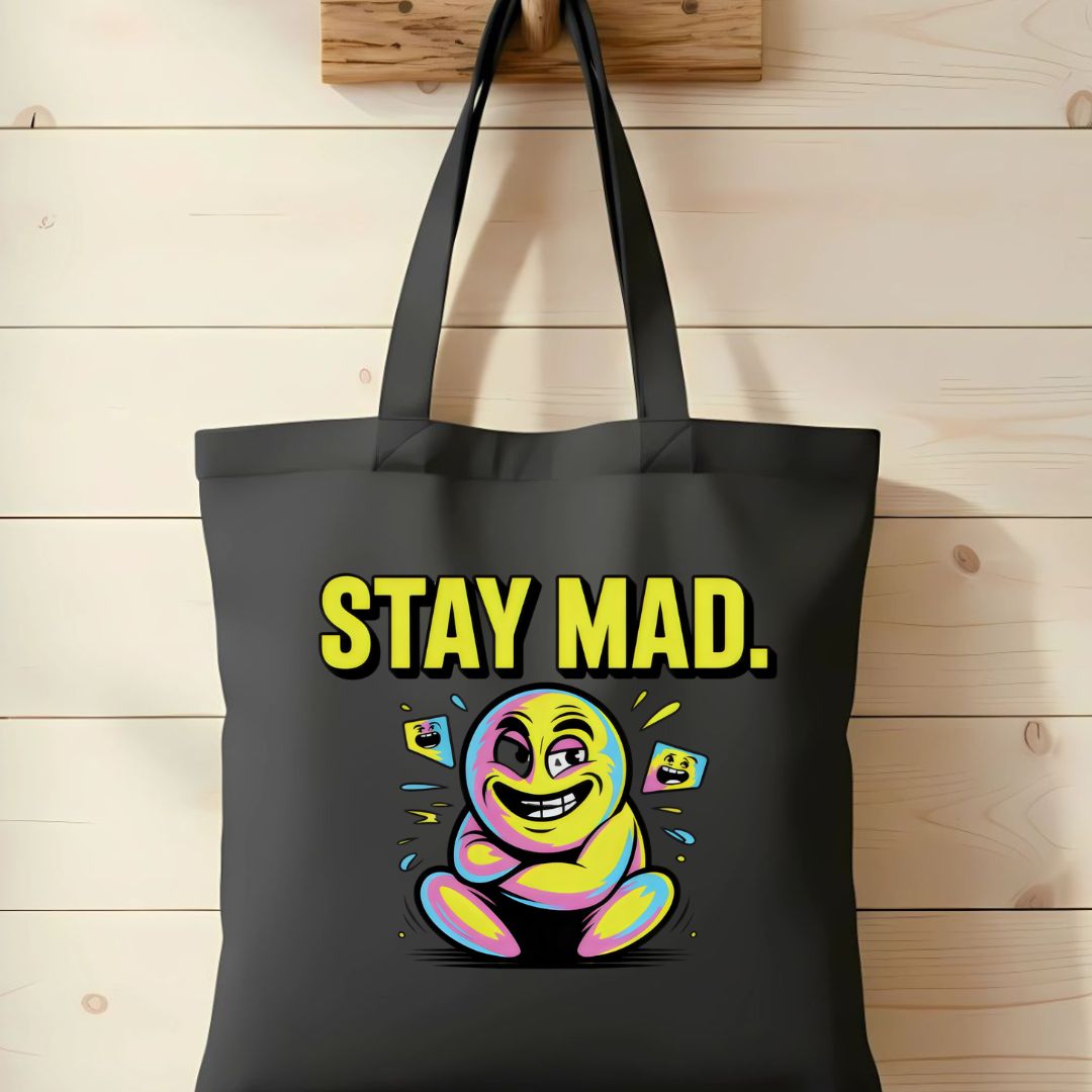 Stay Mad Crying Smile Meme Tote Bag