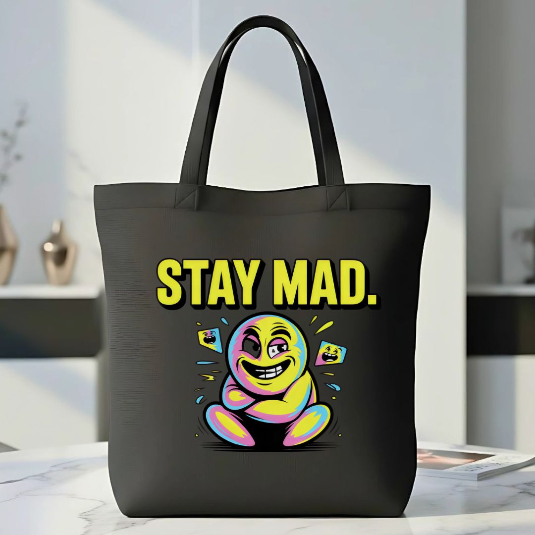 Stay Mad Crying Smile Meme Tote Bag