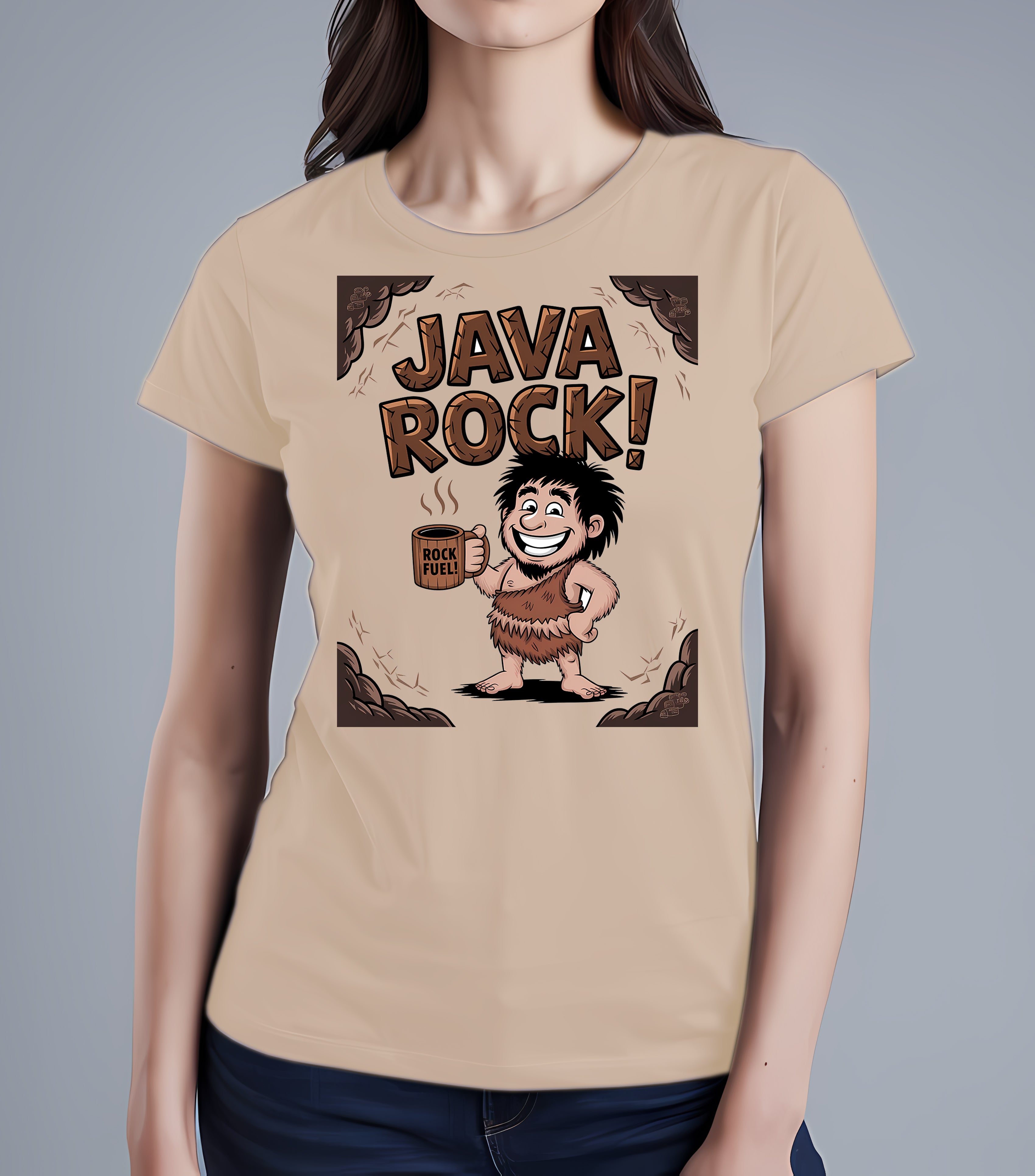 Stone Age Coffee Meme Tee - Caveman Humor | Memez Store