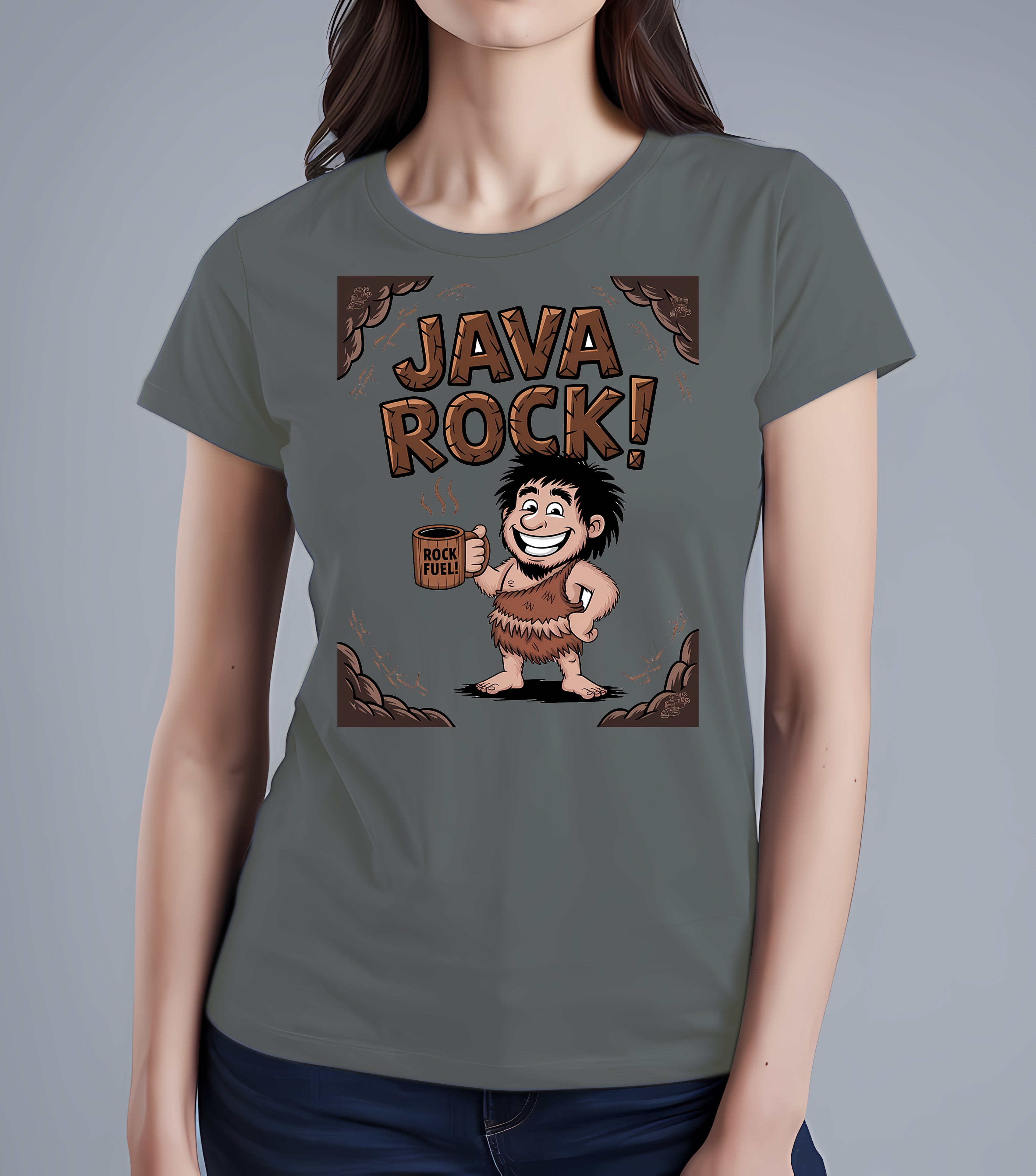 Stone Age Coffee Meme Tee - Caveman Humor | Memez Store