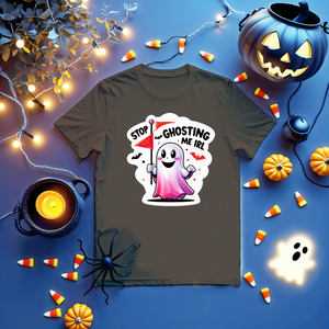 Stop Ghosting Me IRL Halloween Tee – Unisex Meme Shirt