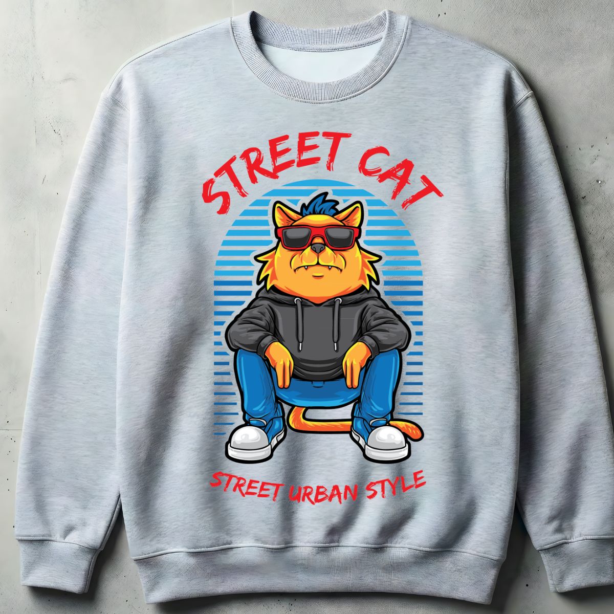 Street Cat streetwear sweatshirt front view