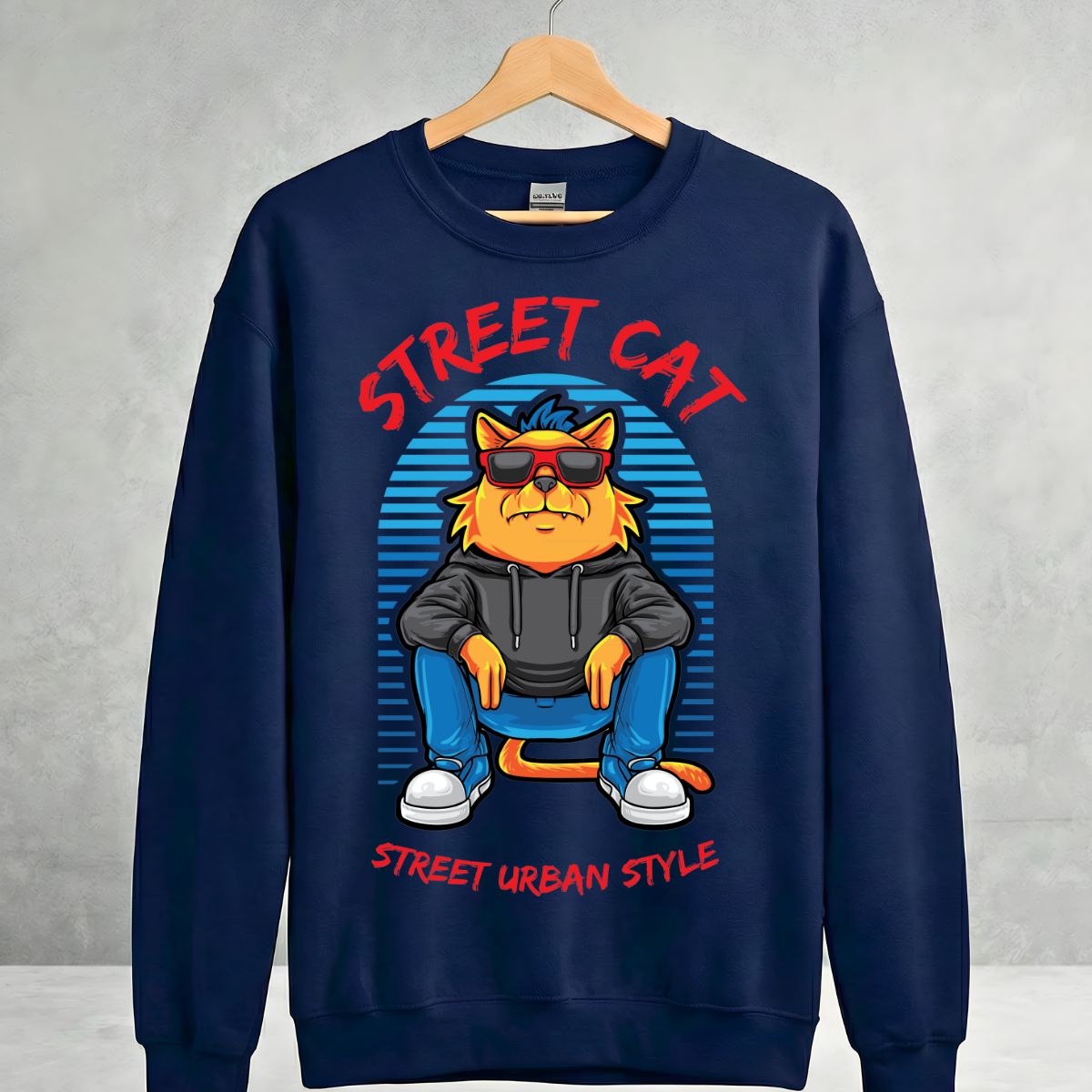 Street Cat streetwear sweatshirt front view