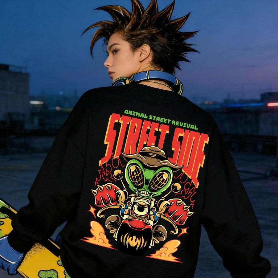 Street Side crewneck sweatshirt urban graphic pullover by Memez Store